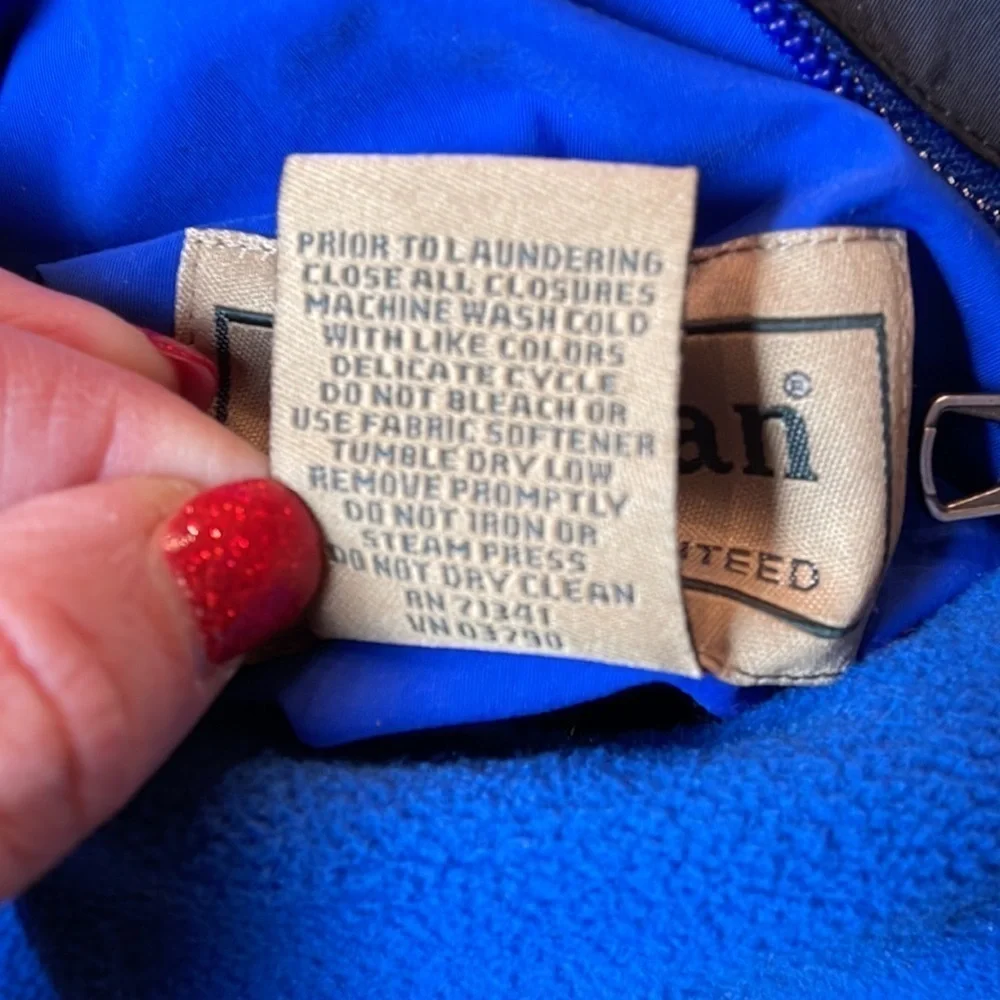 LL Bean Mens Reversible Winter Jacket | Size Large Regular | Color Blue - Picture 7 of 11